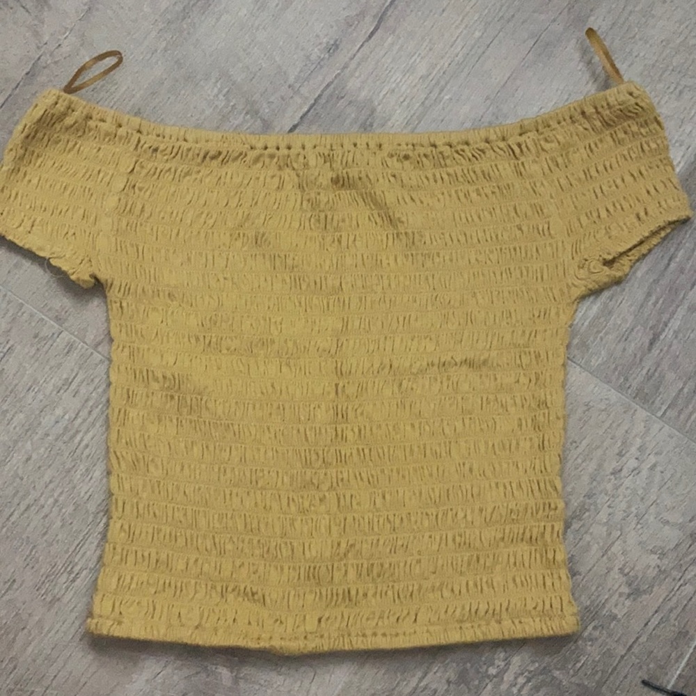 Yellow off the shoulder tube top
